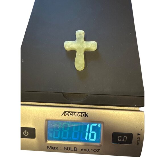 Alaskan Jade Cross Pendant Polar Mountains Nephrite Stone Gift Box Spiritual - Picture 7 of 9